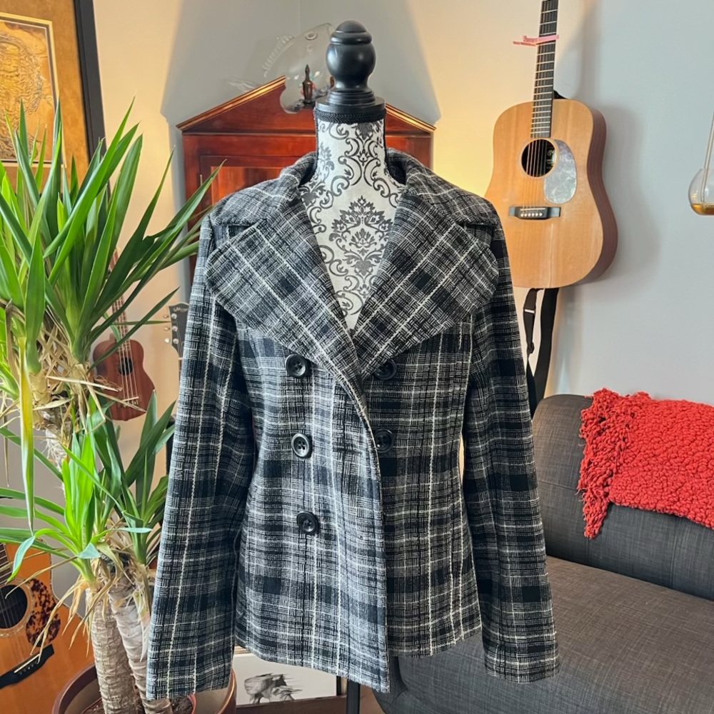 Plaid Double-Breasted Women's Jacket